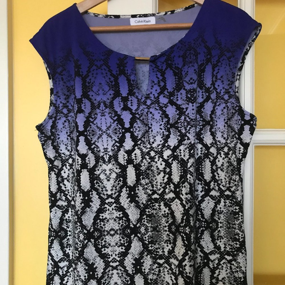 Calvin Klein LARGE Size Ombre Animal Print Top